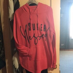 Pink Hoodie with Graphic Print (Super Blessed).